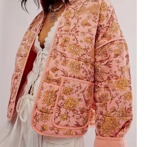 Boho Quilted Floral Bomber Jacket
